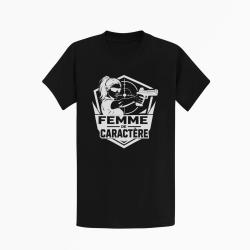 T-shirt Tir Sportif Femme de caract&egrave;re Noir