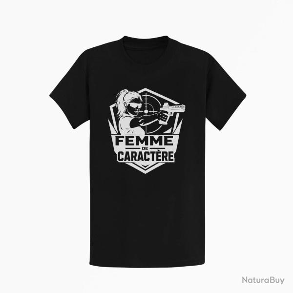 T-shirt Tir Sportif Femme de caract�re Noir