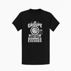 T-shirt Tir Sportif Je groupe les bonnes excuses Noir