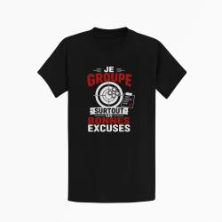 T-shirt Tir Sportif Je groupe les bonnes excuses Noir / Orange