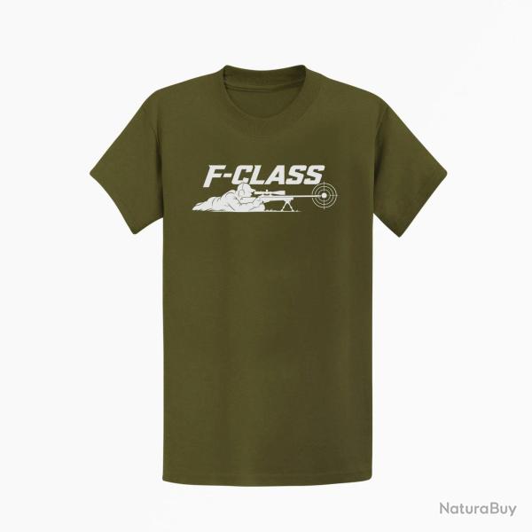 T-shirt Tir Sportif F-Class Tireur couch� Kaki / Blanc