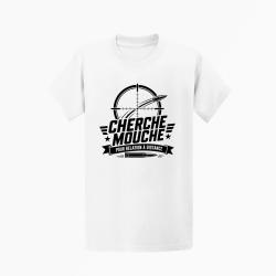 T-shirt Tir Sportif Cherche mouche pour relation &agrave; distance Blanc