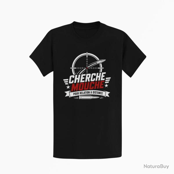 T-shirt Tir Sportif Cherche mouche pour relation � distance Noir / Orange