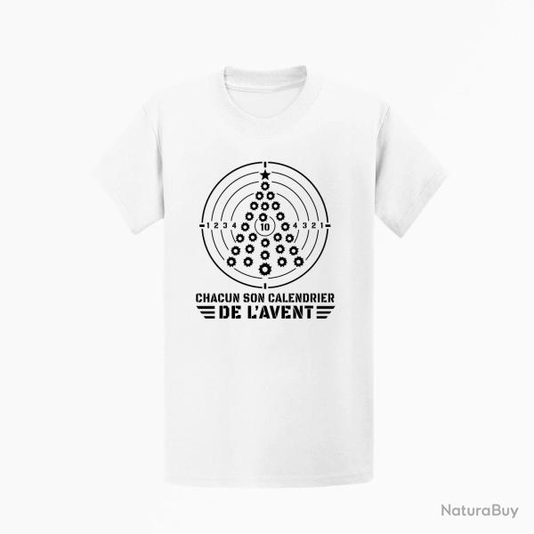 T-shirt Tir Sportif Chacun son calendrier de l'Avent Blanc