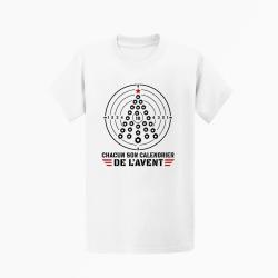 T-shirt Tir Sportif Chacun son calendrier de l'Avent Blanc / Orange