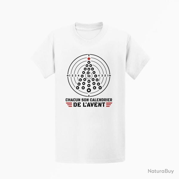 T-shirt Tir Sportif Chacun son calendrier de l'Avent Blanc / Orange