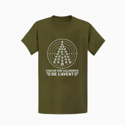 T-shirt Tir Sportif Chacun son calendrier de l'Avent Kaki / Blanc