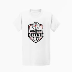 T-shirt Tir Sportif Chacun sa d&eacute;tente Blanc / Orange