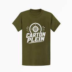T-shirt Tir Sportif Carton plein Kaki / Blanc