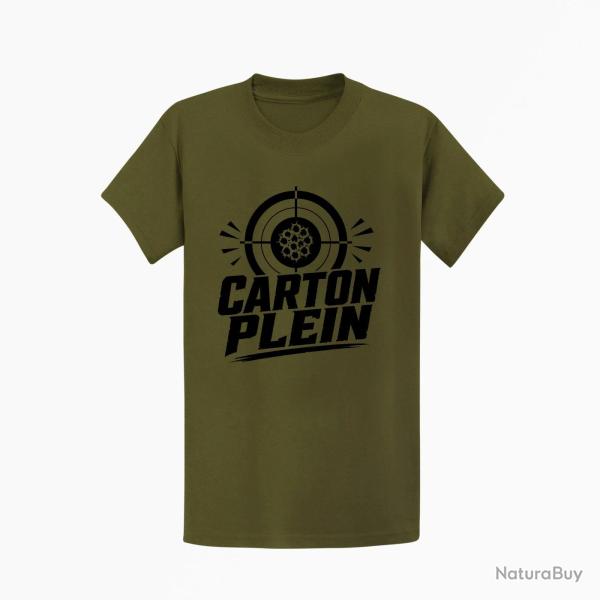 T-shirt Tir Sportif Carton plein Kaki / Noir