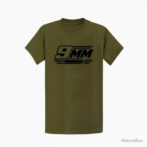 T-shirt Tir Sportif Calibre 9 mm Kaki / Noir