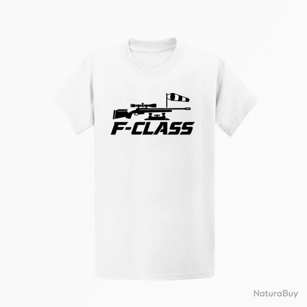 T-shirt Tir Sportif F-Class Carabine et manche � air Blanc