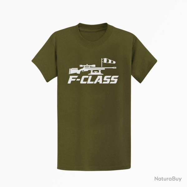 T-shirt Tir Sportif F-Class Carabine et manche � air Kaki / Blanc