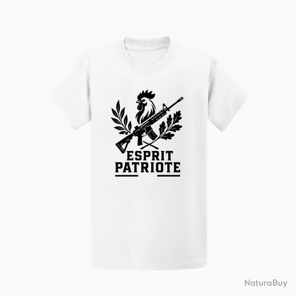 T-shirt Tir Sportif Esprit patriote Cible tricolore Blanc