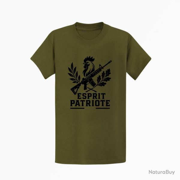 T-shirt Tir Sportif Esprit patriote Cible tricolore Kaki / Noir