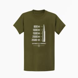 T-shirt Tir Sportif Distance Is a Mindset 2500+ m&egrave;tres Kaki / Blanc