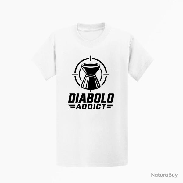 T-shirt Tir Sportif Diabolo Addict Blanc