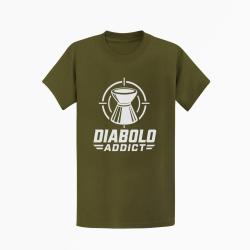 T-shirt Tir Sportif Diabolo Addict Kaki / Blanc