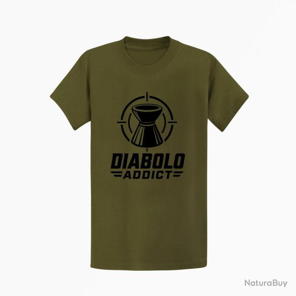 T-shirt Tir Sportif Diabolo Addict Kaki / Noir