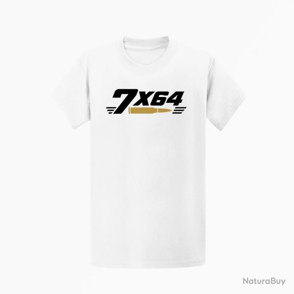 T-shirt Tir Sportif Calibre 7�64 Blanc / Orange