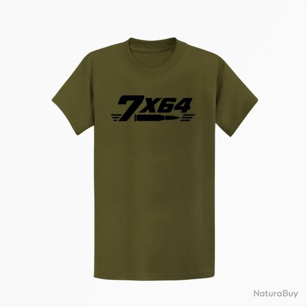T-shirt Tir Sportif Calibre 7�64 Kaki / Noir