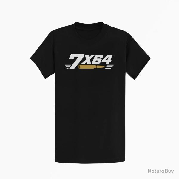 T-shirt Tir Sportif Calibre 7�64 Noir / Orange