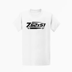 T-shirt Tir Sportif Calibre 7.62&times;51 Blanc