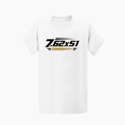 T-shirt Tir Sportif Calibre 7.62&times;51 Blanc / Orange