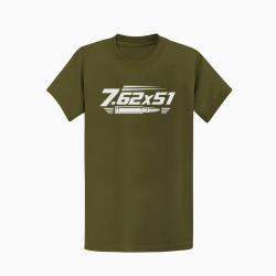 T-shirt Tir Sportif Calibre 7.62&times;51 Kaki / Blanc
