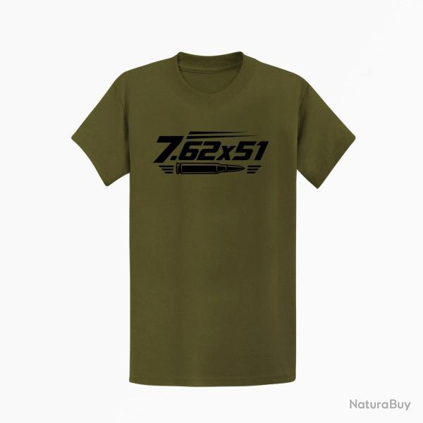 T-shirt Tir Sportif Calibre 7.62�51 Kaki / Noir