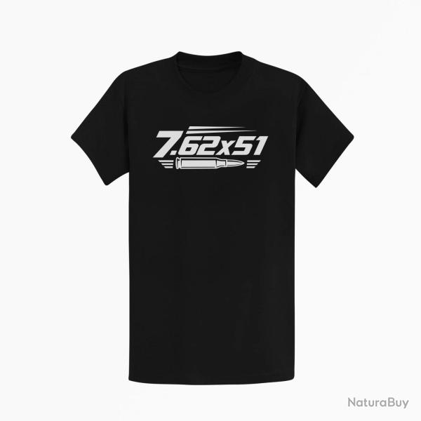 T-shirt Tir Sportif Calibre 7.62�51 Noir