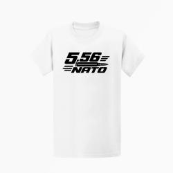 T-shirt Tir Sportif Calibre 5.56 NATO Blanc