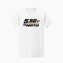 T-shirt Tir Sportif Calibre 5.56 NATO Blanc / Orange