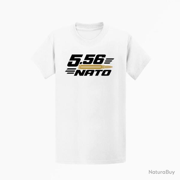 T-shirt Tir Sportif Calibre 5.56 NATO Blanc / Orange