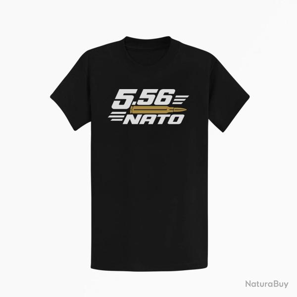 T-shirt Tir Sportif Calibre 5.56 NATO Noir / Orange