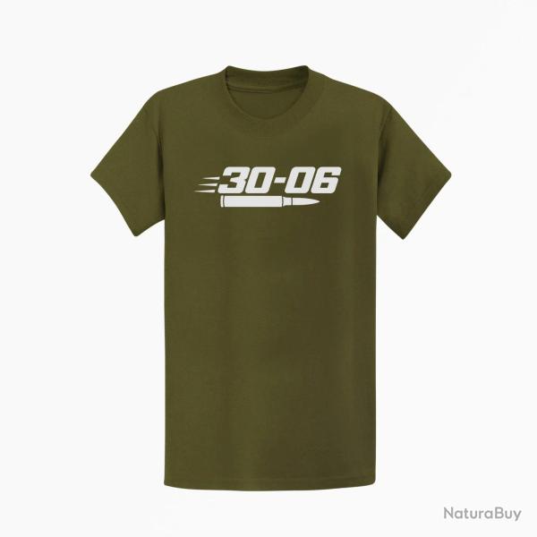 T-shirt Tir Sportif Calibre 30-06 Kaki / Blanc