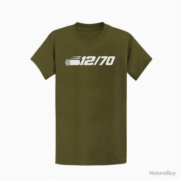 T-shirt Tir Sportif Calibre 12 12-70 Kaki / Blanc