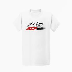 T-shirt Tir Sportif Calibre .45 ACP Blanc / Orange