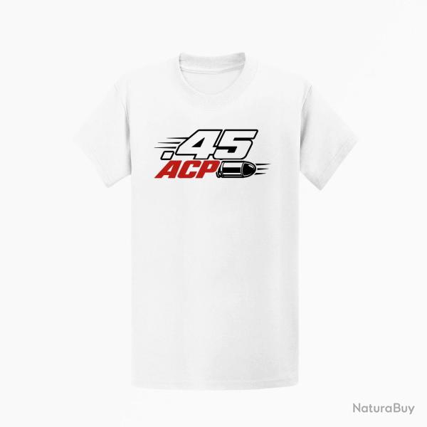 T-shirt Tir Sportif Calibre .45 ACP Blanc / Orange