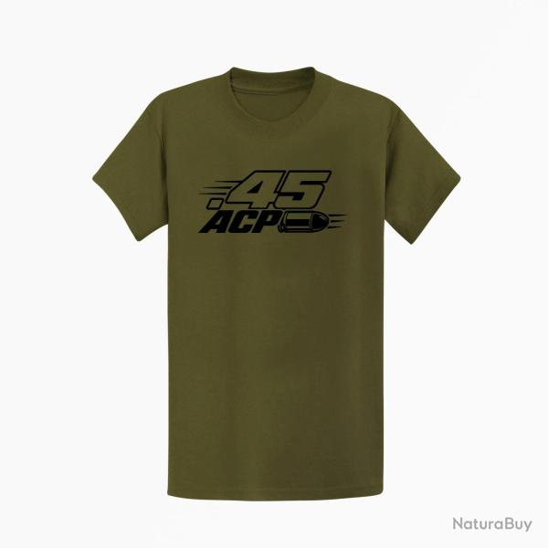 T-shirt Tir Sportif Calibre .45 ACP Kaki / Noir