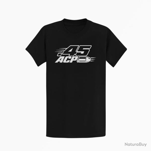 T-shirt Tir Sportif Calibre .45 ACP Noir