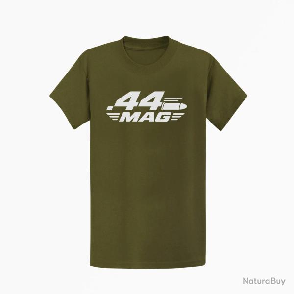 T-shirt Tir Sportif Calibre .44 Mag Kaki / Blanc