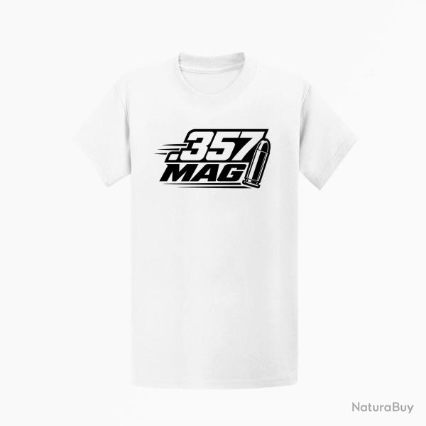 T-shirt Tir Sportif Calibre .357 Mag Blanc