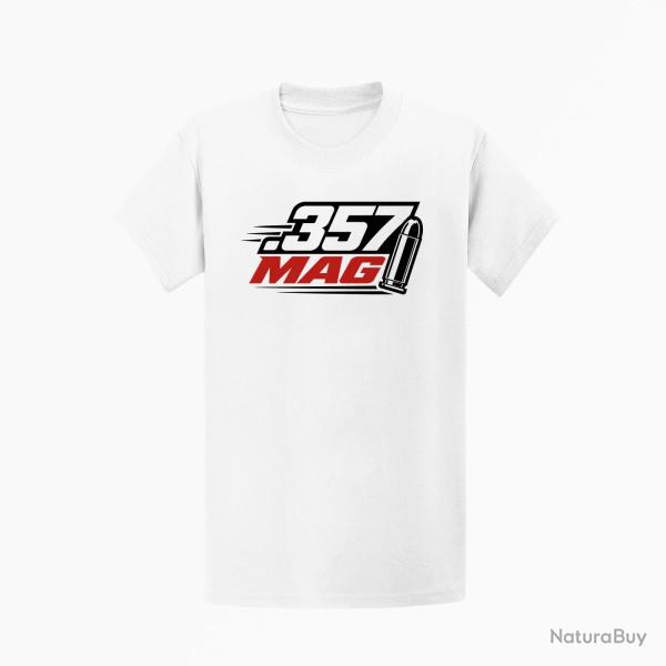 T-shirt Tir Sportif Calibre .357 Mag Blanc / Orange