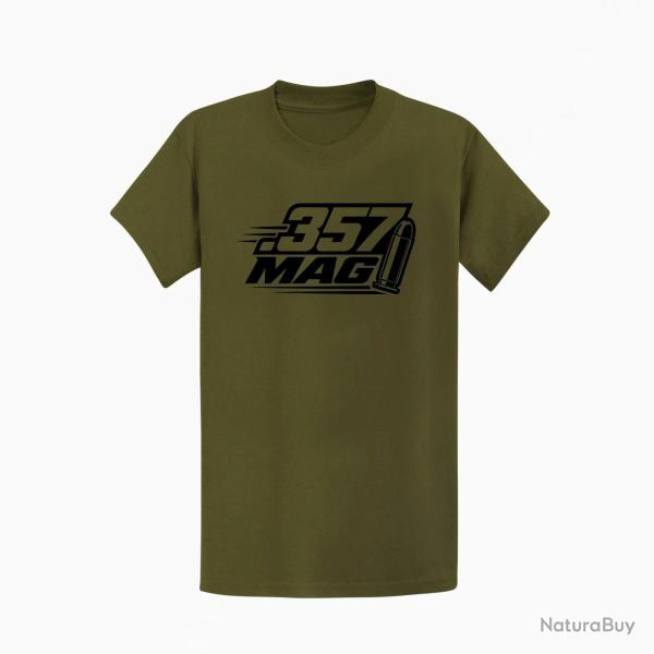 T-shirt Tir Sportif Calibre .357 Mag Kaki / Noir