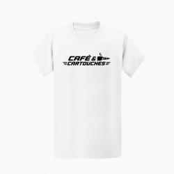 T-shirt Tir Sportif Caf&eacute; et cartouches Blanc