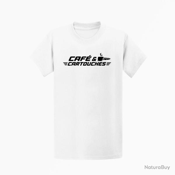 T-shirt Tir Sportif Caf� et cartouches Blanc