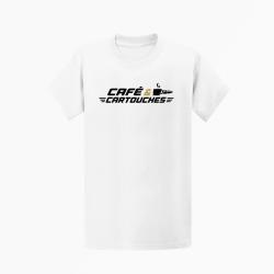 T-shirt Tir Sportif Caf&eacute; et cartouches Blanc / Orange