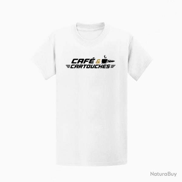 T-shirt Tir Sportif Caf� et cartouches Blanc / Orange