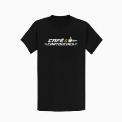 T-shirt Tir Sportif Caf&eacute; et cartouches Noir / Orange